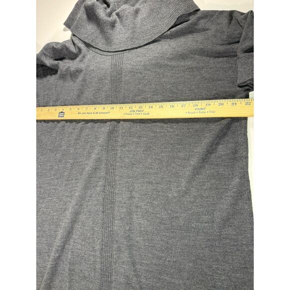 Lands' End women's Large Grey cowl neck merino wool pullover sweater dress - Picture 3 of 5